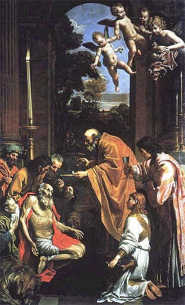 Domenico Zampieri Last Communion of St. Jerome,